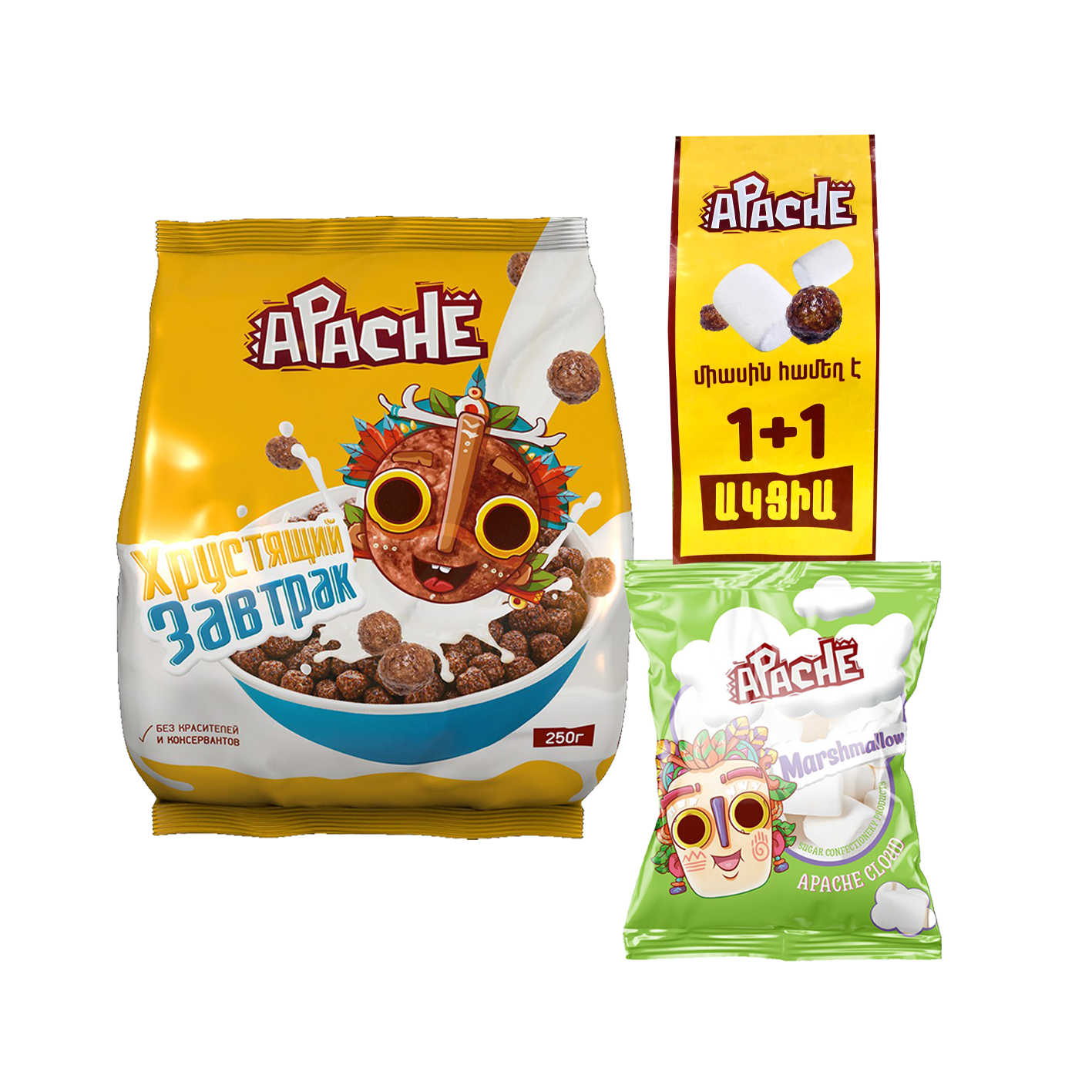 Խրթխրթան միքս շոկոլադե նախաճաշ Ապաչի 250գ