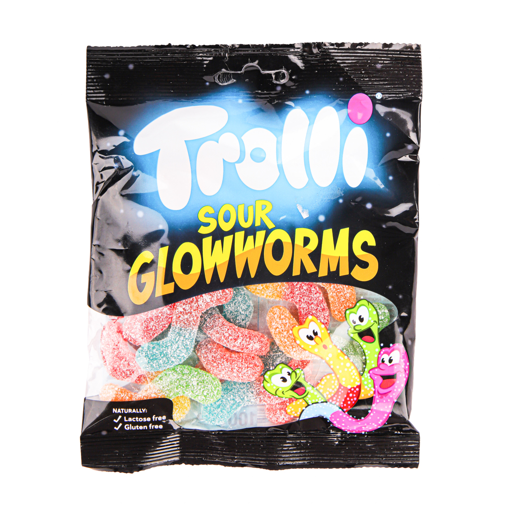 Chewing marmalade "Trolli" Sour Glowworms 100g
