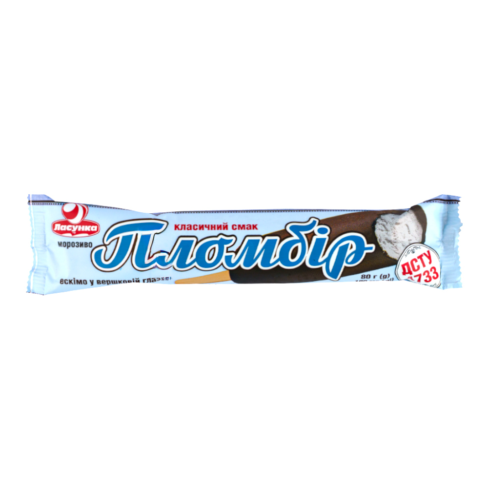 Ice cream "Lasunka" eskimo plombir 75g