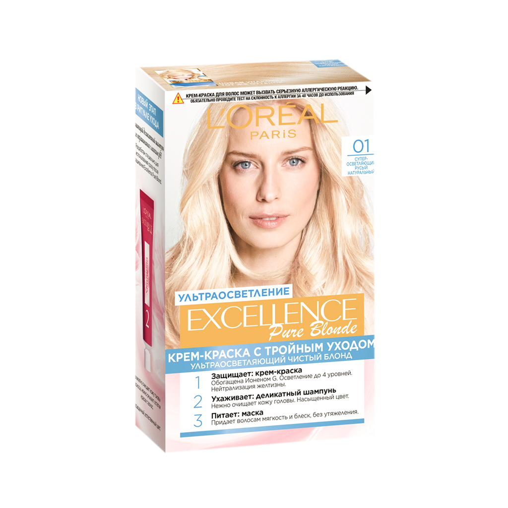 Hair dye "L'Oreal" Excellence 01 super bright blond natural