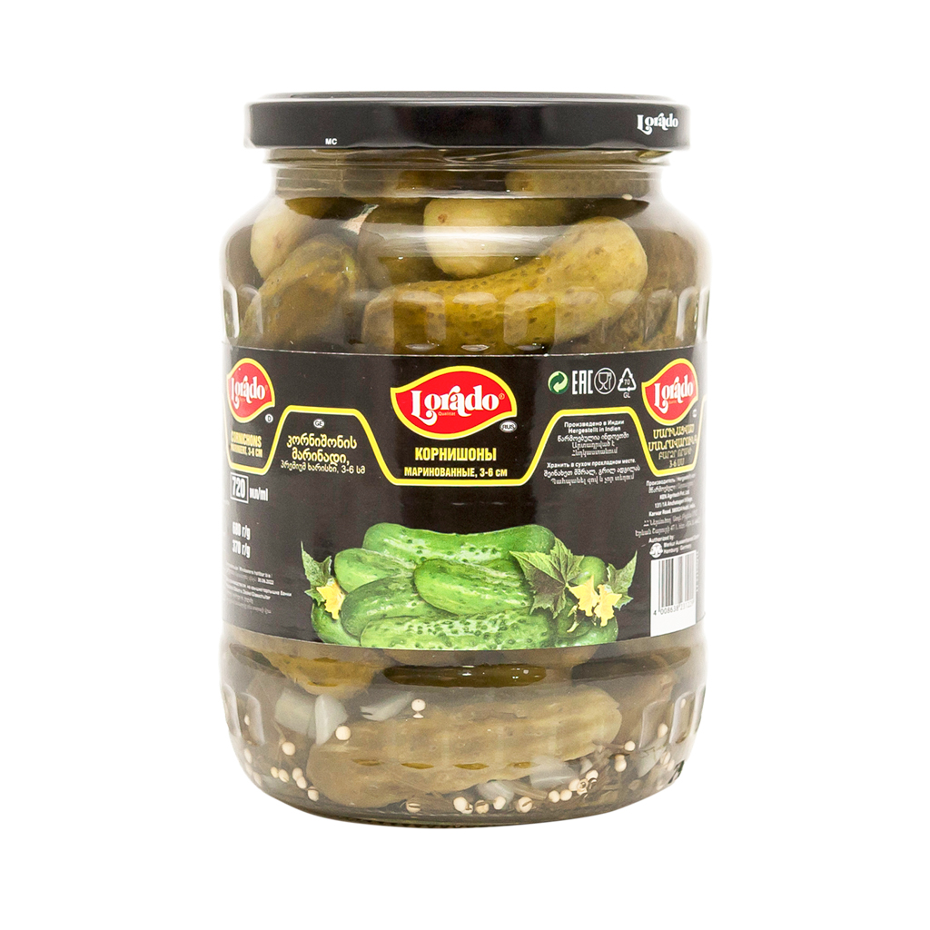 Marinated cucumber "Lorado" gherkins 3-6cm 720ml