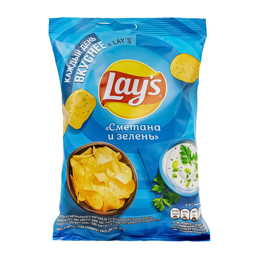 Chips "Lays" sour cream and greens 140g