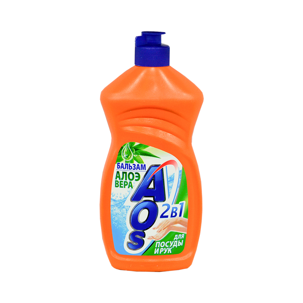 Dishwashing liquid "AOS" 2in1, chamomile and vitamin E 450ml