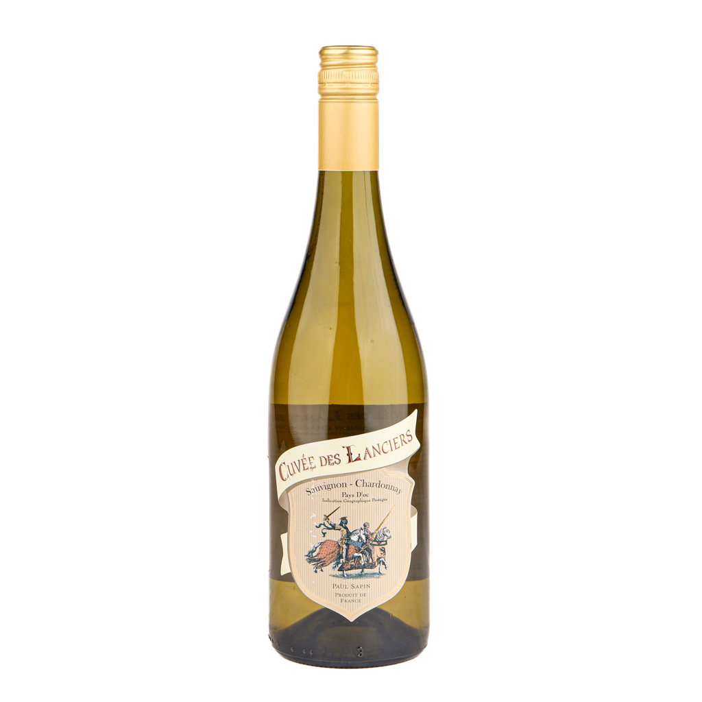 Wine "Cuvee Des Lanciers" Sauvignon-Chardonnay white dry 0.75l