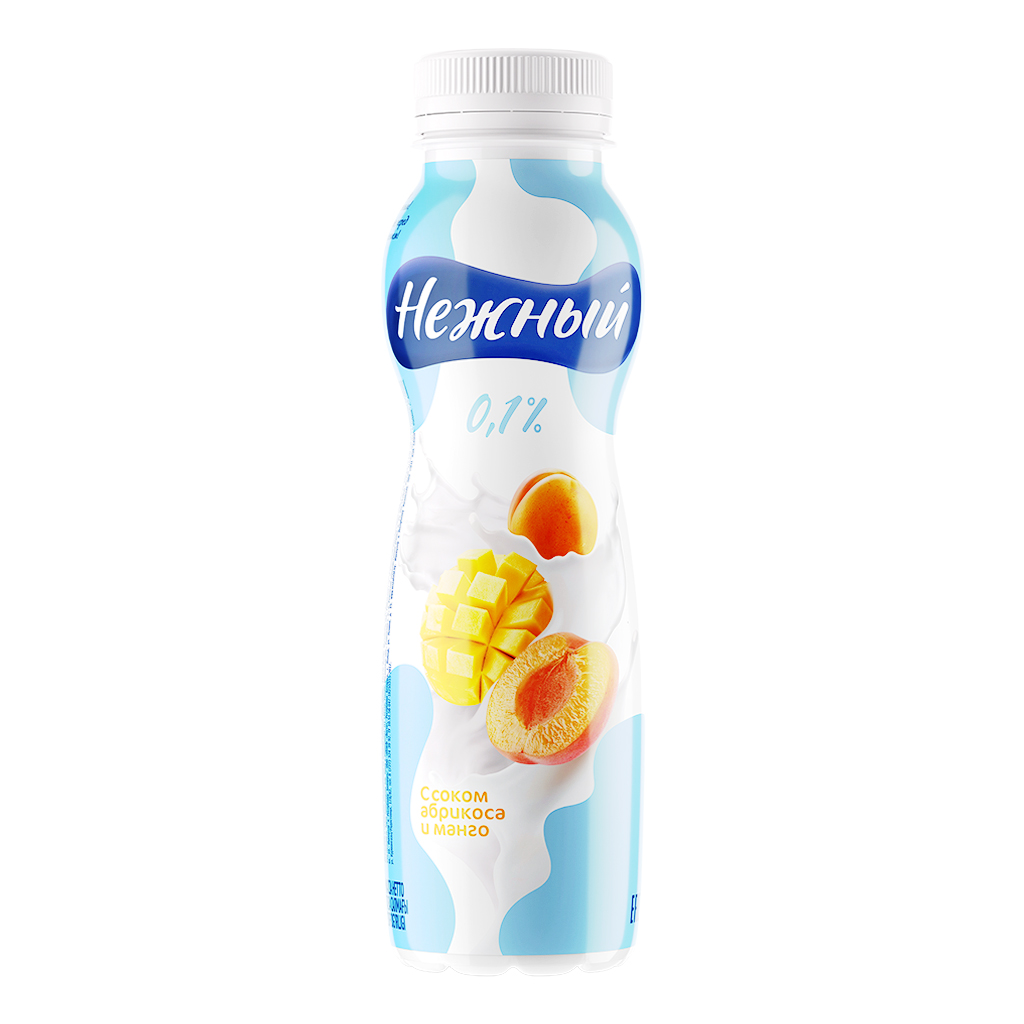 Yogurt drink "Nejniy" with raspberry and wild strawberry juice 0.1% 285g