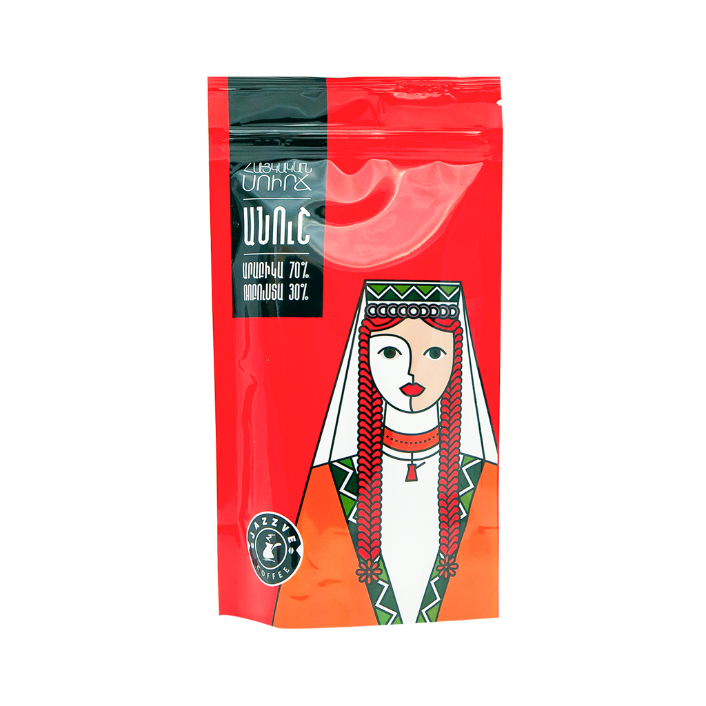 Ground arabica (70%) and robusta (30%) coffee "Jazzve" Anush 100g