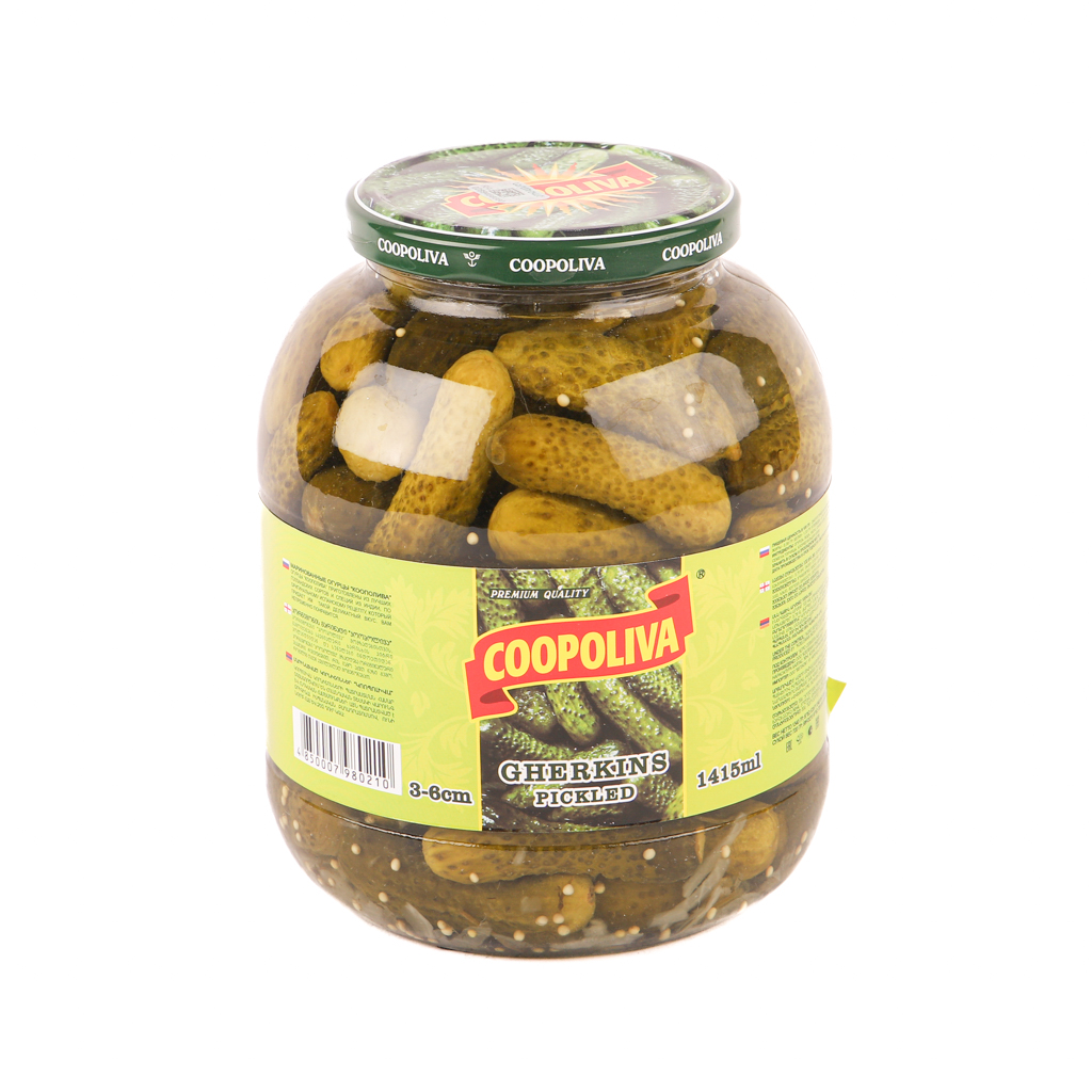 Marinated cucumber "Coopoliva" gherkins 3-6cm 1415ml
