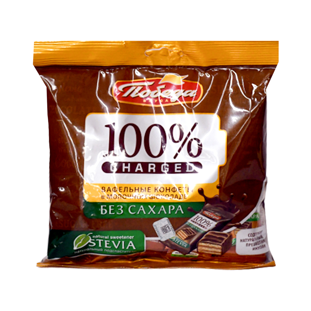Wafer candies "Pobeda" Charged, sougar free 150g
