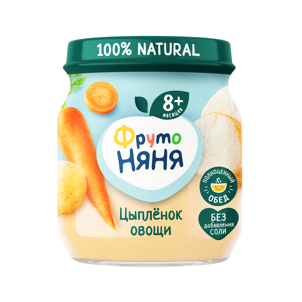 Puree "Fruto Nyanya" chick and vegetables, salt free 8m 100g