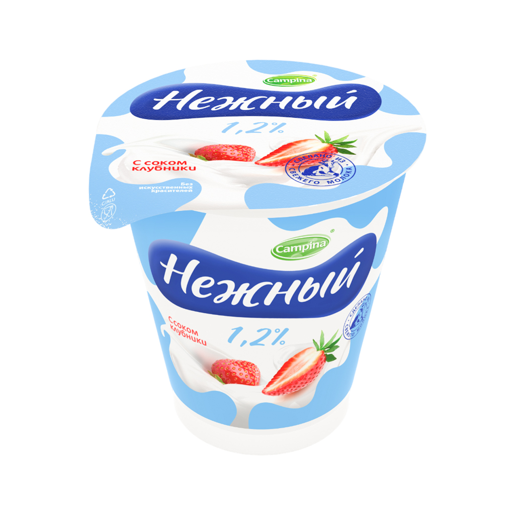 Yogurt product "Nejniy" with strawberry juice 1.2% 320g