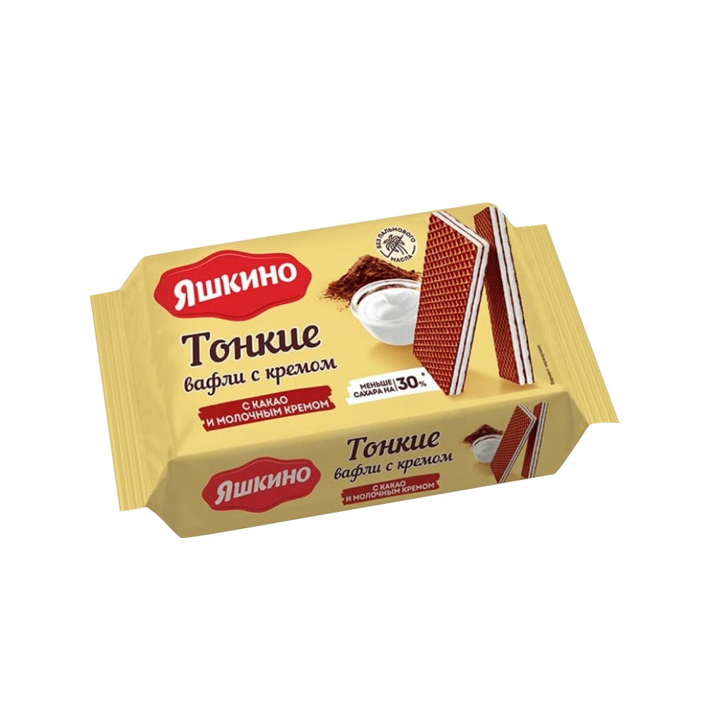 Վաֆլի կակաոյի և կաթնային կրեմով Յաշկինո 144գր