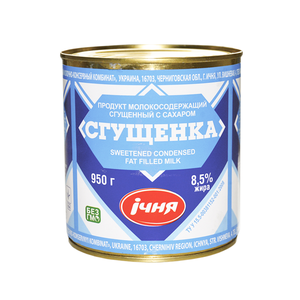 Condensed milk "Ichnya" 8.5% (can) 950g