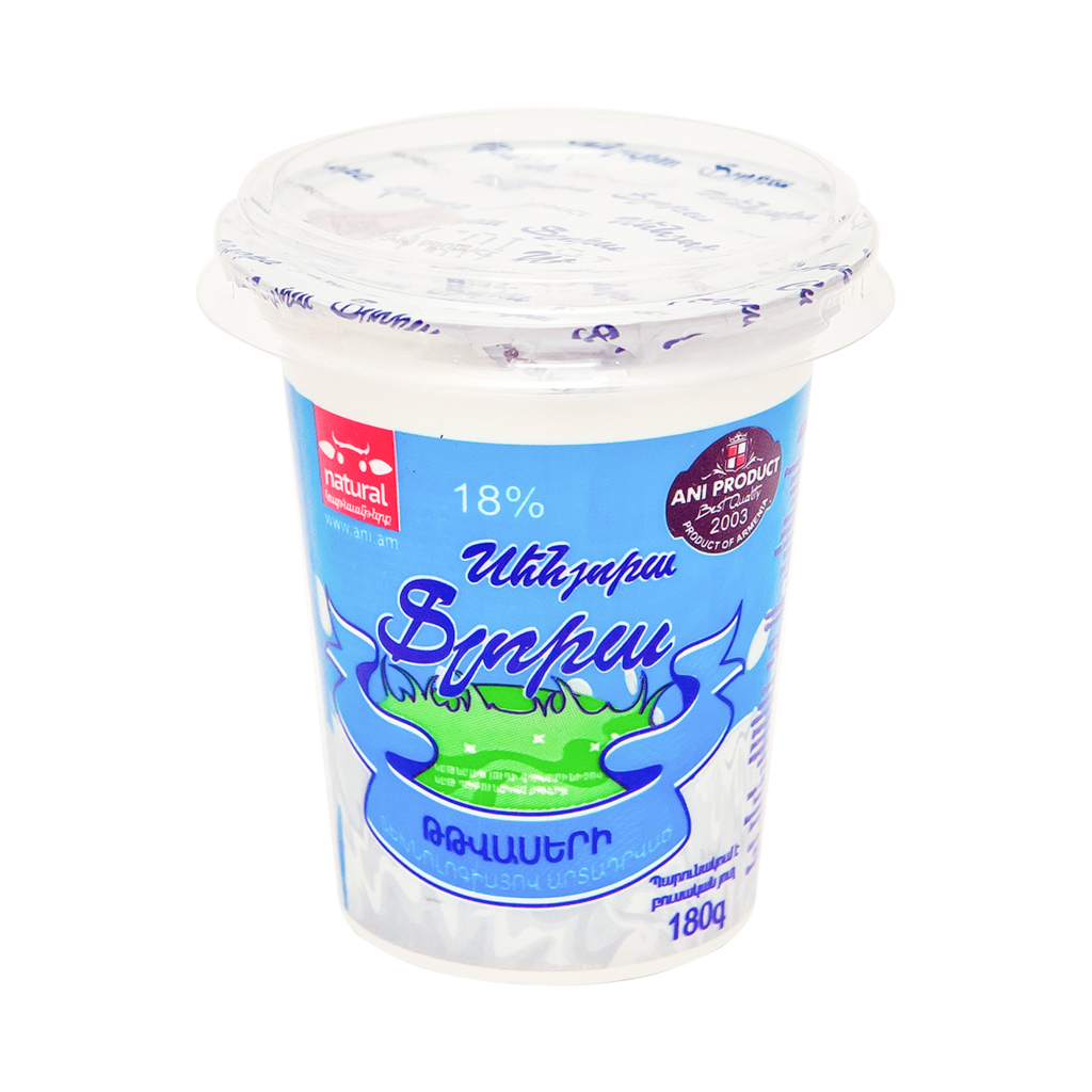 Milk-containing sour cream product "Seniora Flora" 18% 180g