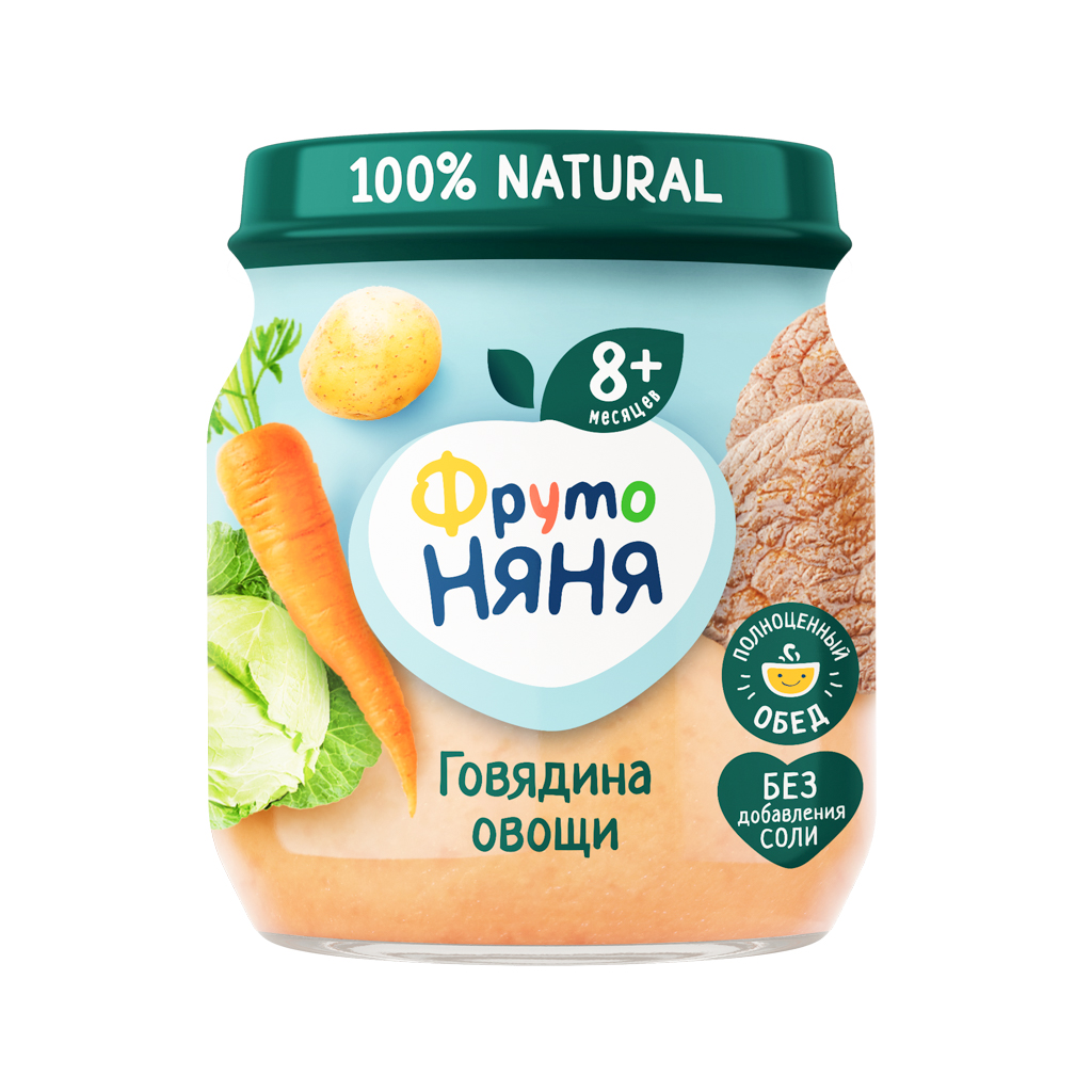 Puree "Fruto Nyanya" beef and vegetables, salt free 8m 100g