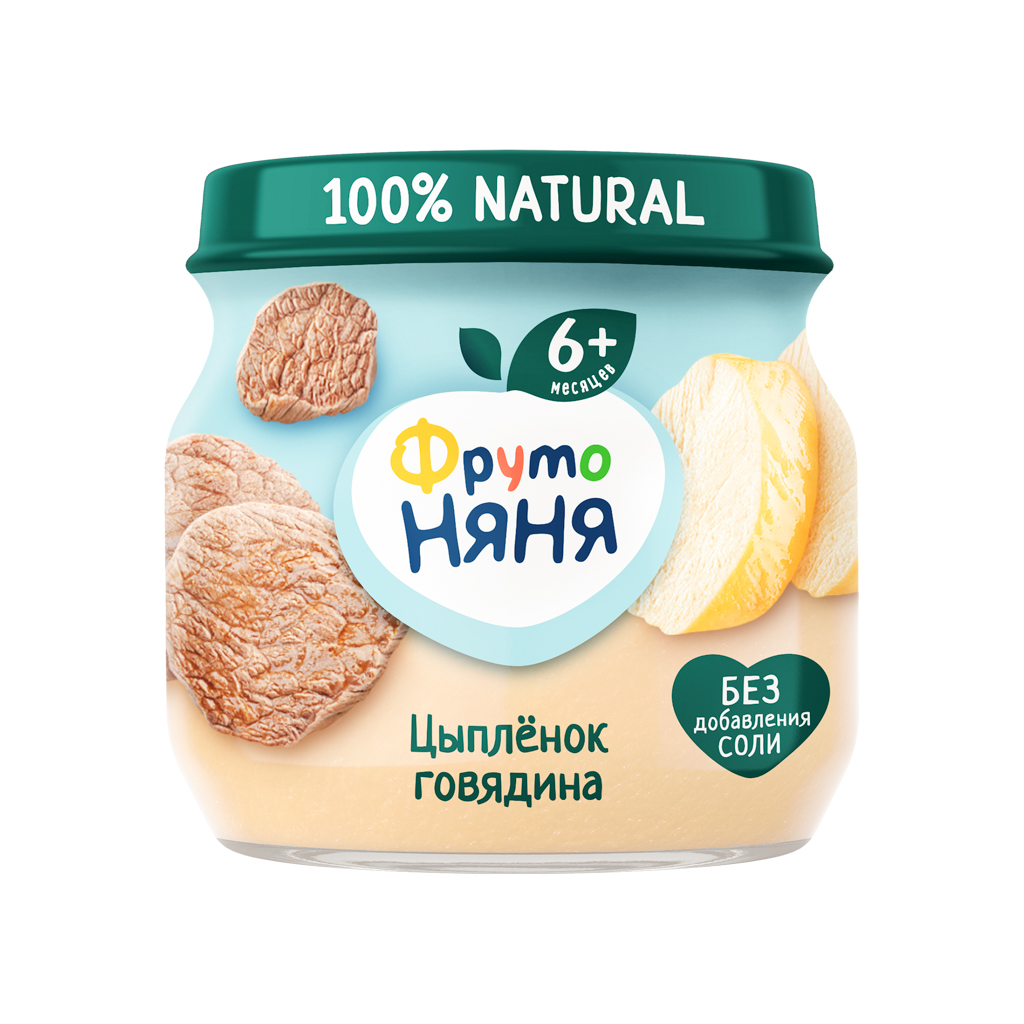 Puree "Fruto Nyanya" chick and beef, salt free 6m 80g