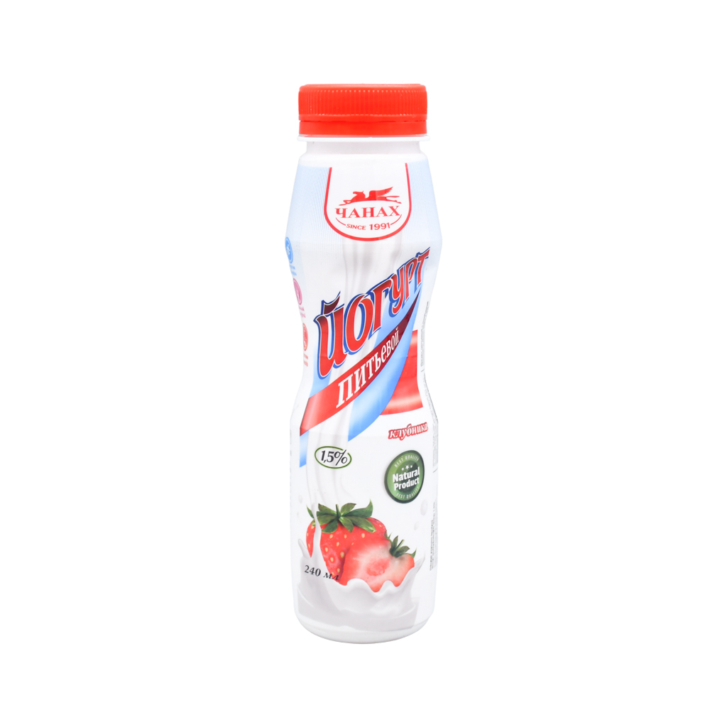 Drinking yogurt "Chanakh" strawberry 1.5% 240ml