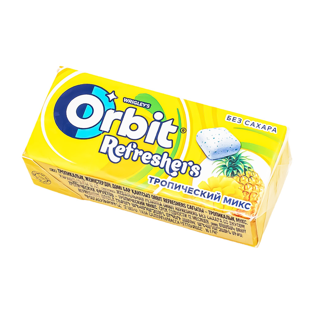 Chewing gum "Orbit" Refreshers, tropical mix, sugar free 16g