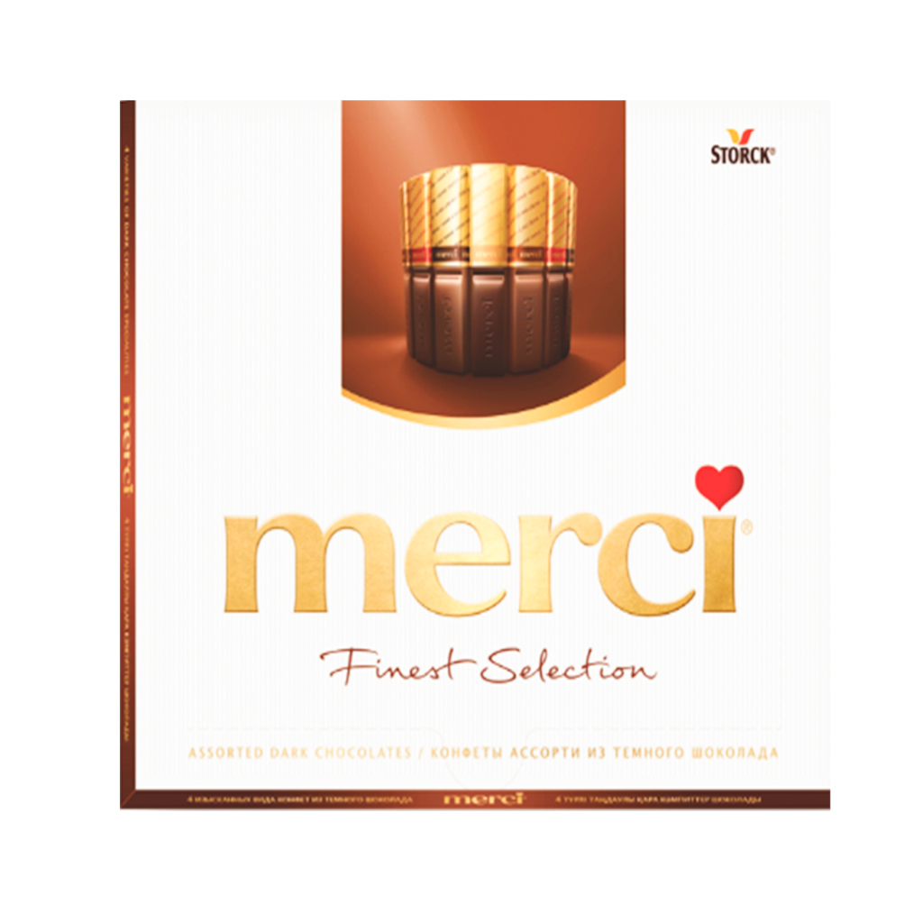 Chocolate box "Merci" dark chocolate 250g