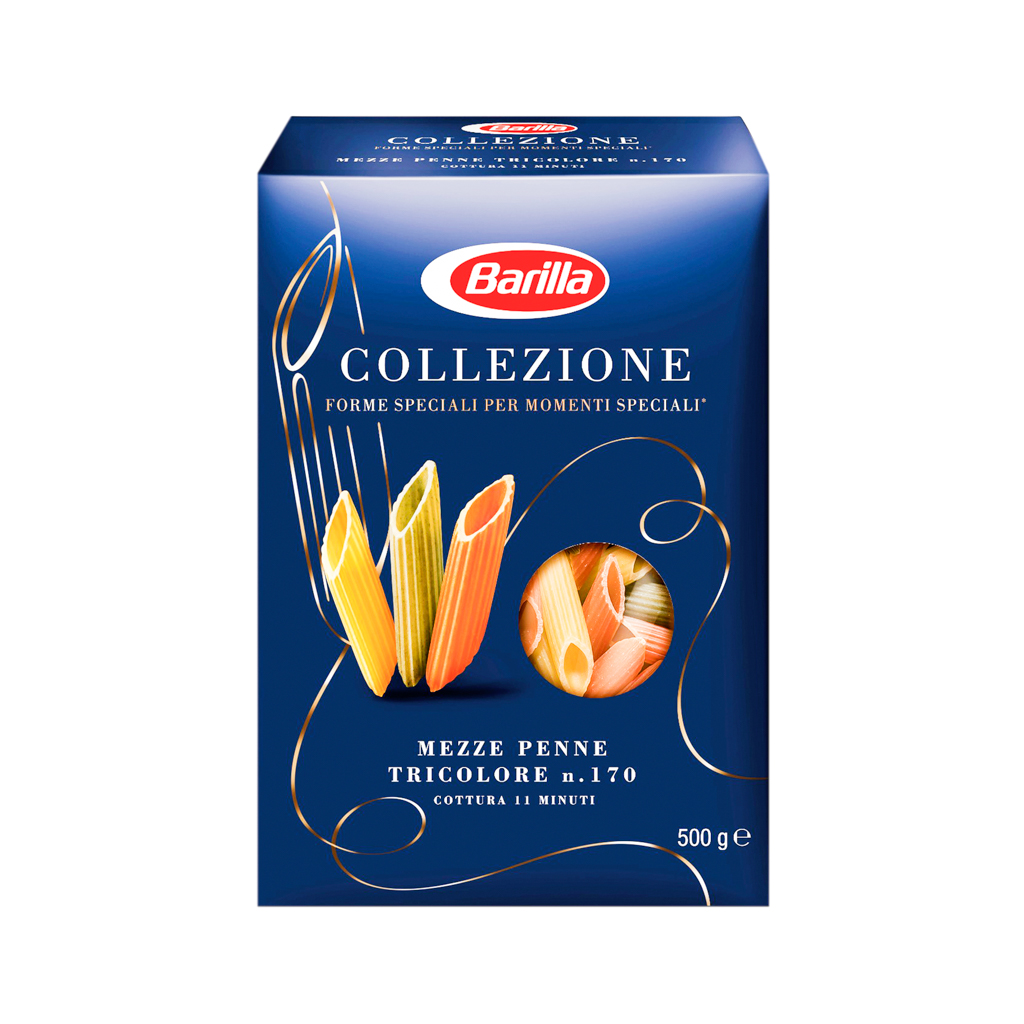 Pasta "Barilla" Mezze Penne, colored 500g
