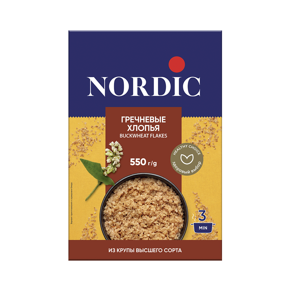 Հնդկաձավարի փաթիլներ Նորդիկ 550գ