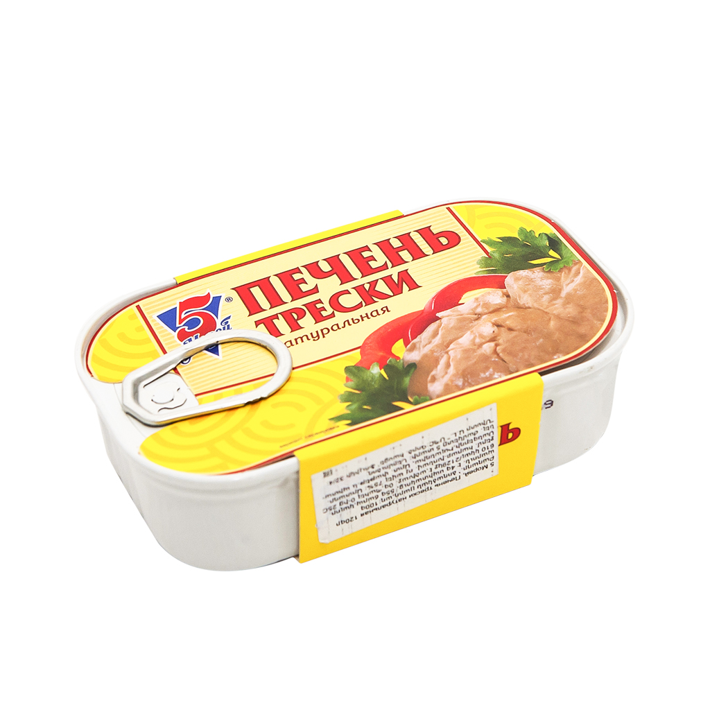 Cod liver "5 Morey" natural, with opener 120g