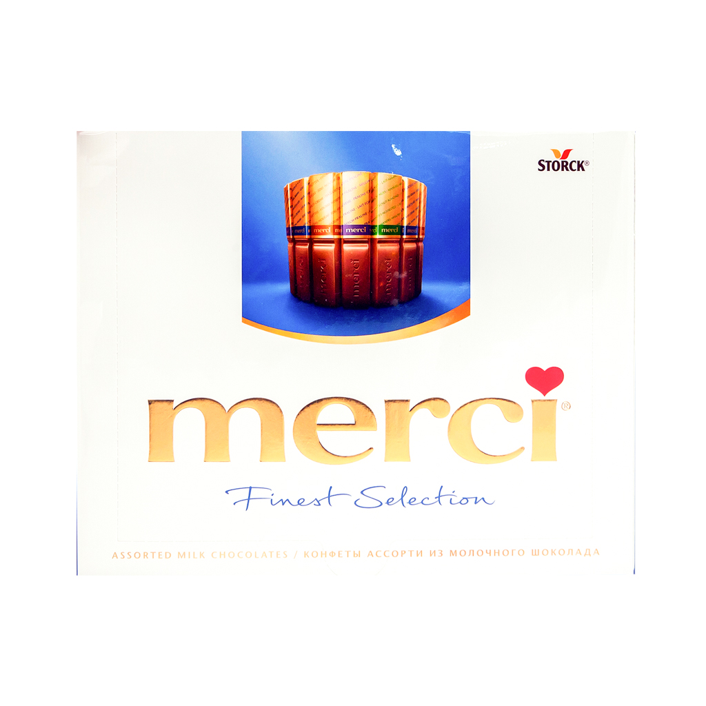 Chocolate box "Merci" milk chocolate 250g