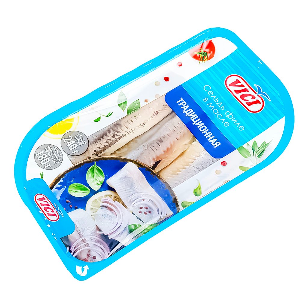 Herring fillet in oil, traditional  "Vici" 240g