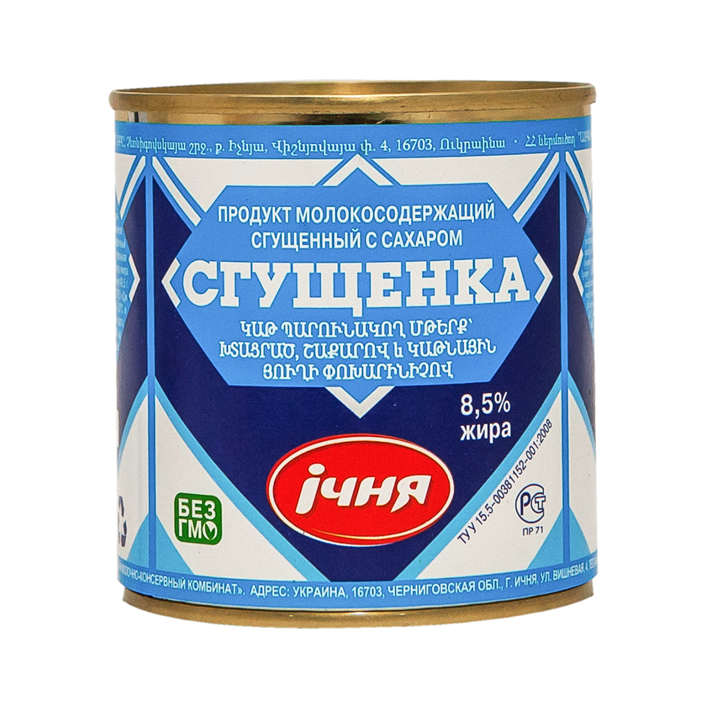 Condensed milk "Ichnya" 8.5% (can) 370g