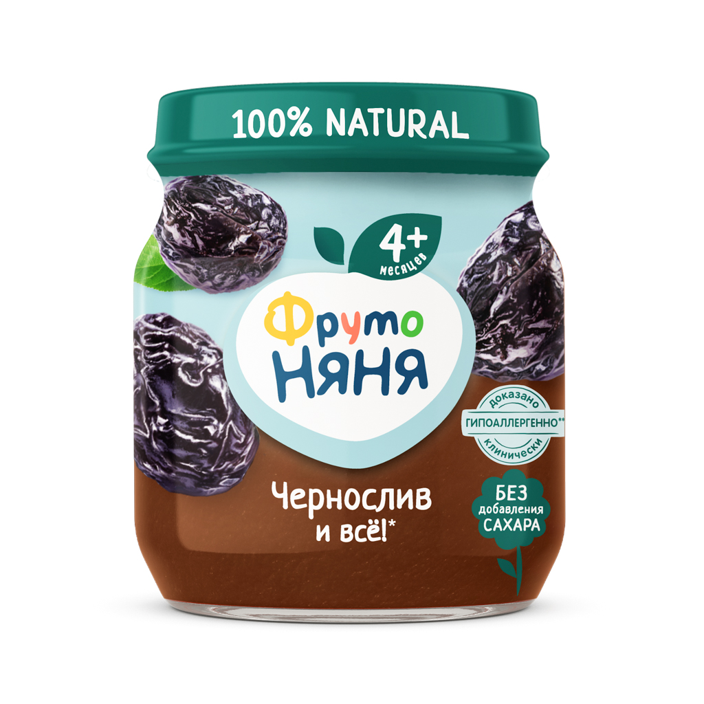 Puree "Fruto Nyanya" prunes, sugar free 4m 100g