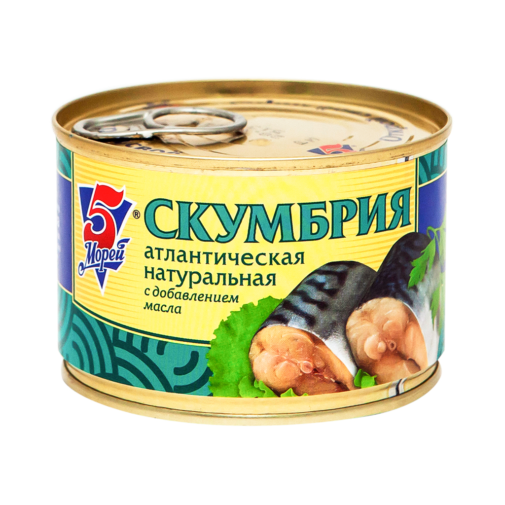 Mackerel "5 Morey" in oil, with opener 250g