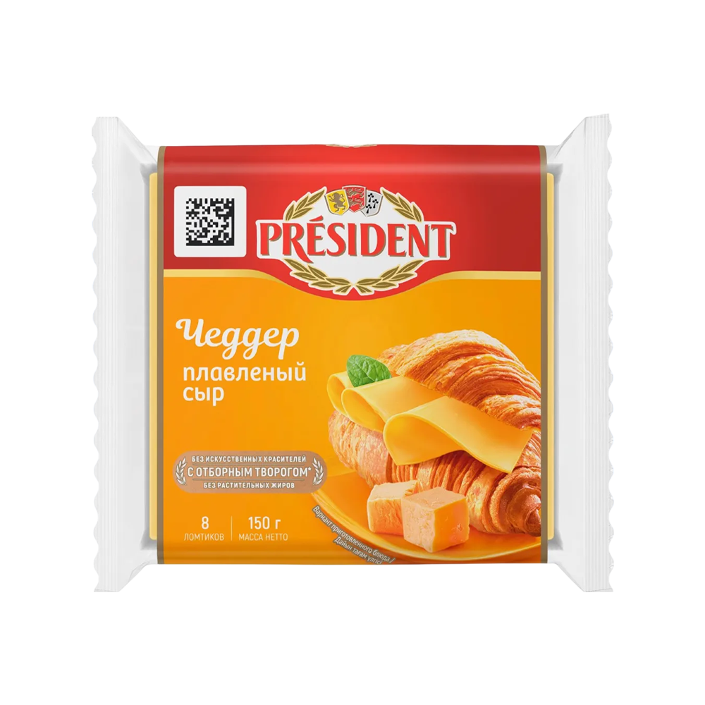 Հալած պանիր չեդդեր Պրեզիդենտ 150գ