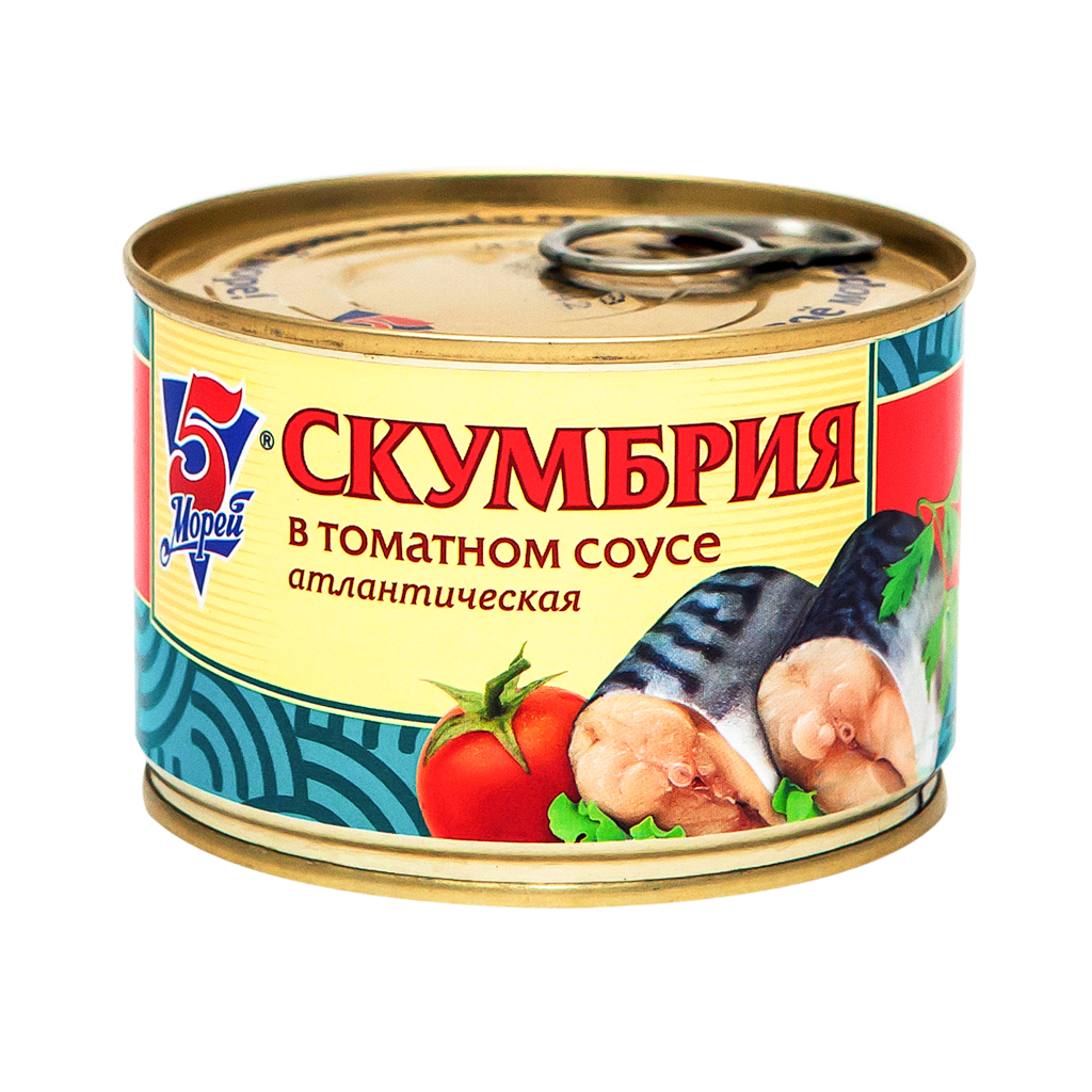 Mackerel "5 Morey" in tomato sauce, with opener 250g