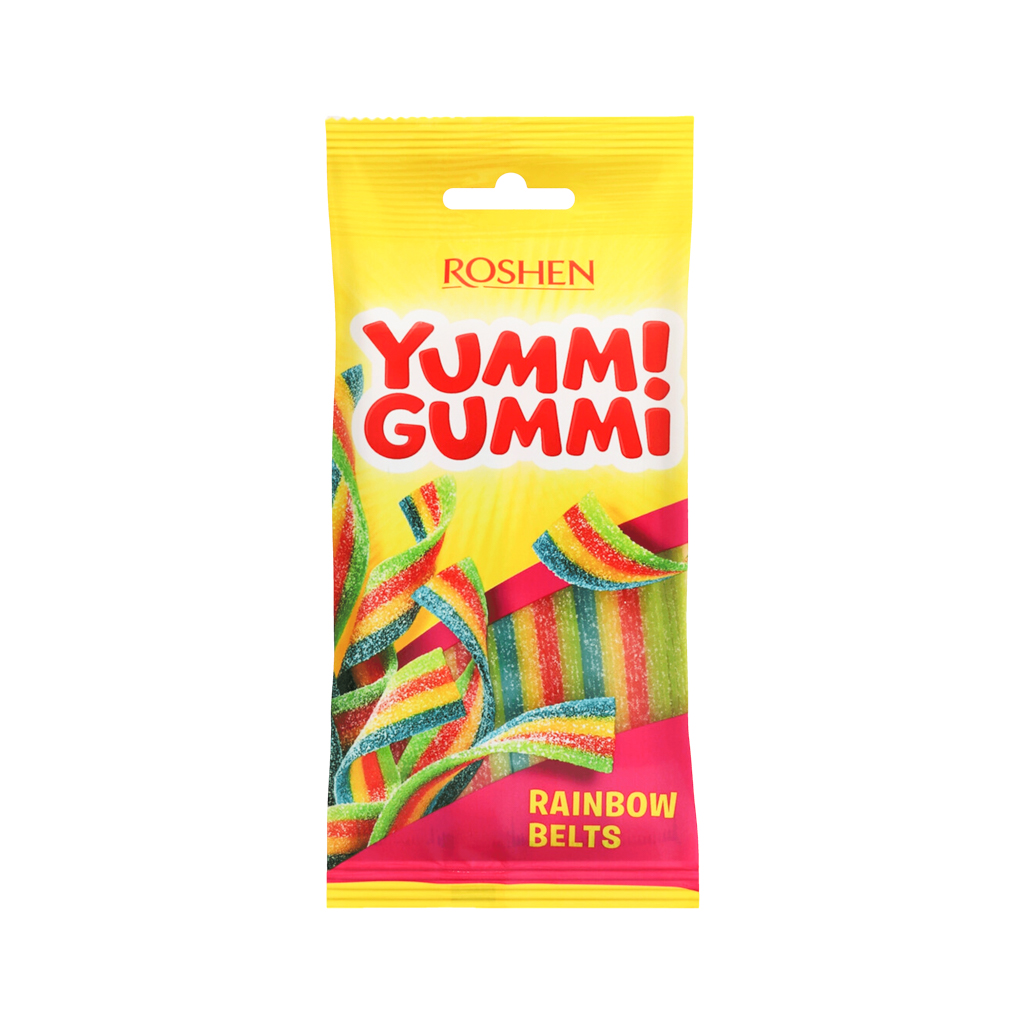 Chewing marmalade "Roshen" Yummi-Gummi, rainbow belts 70g