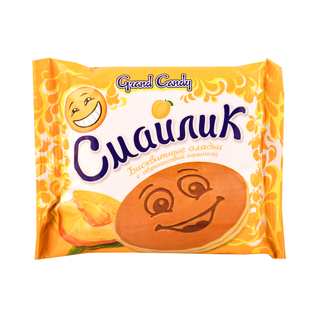 Biscuit fritters "Grand Candy" smiley, apricot filling 40g