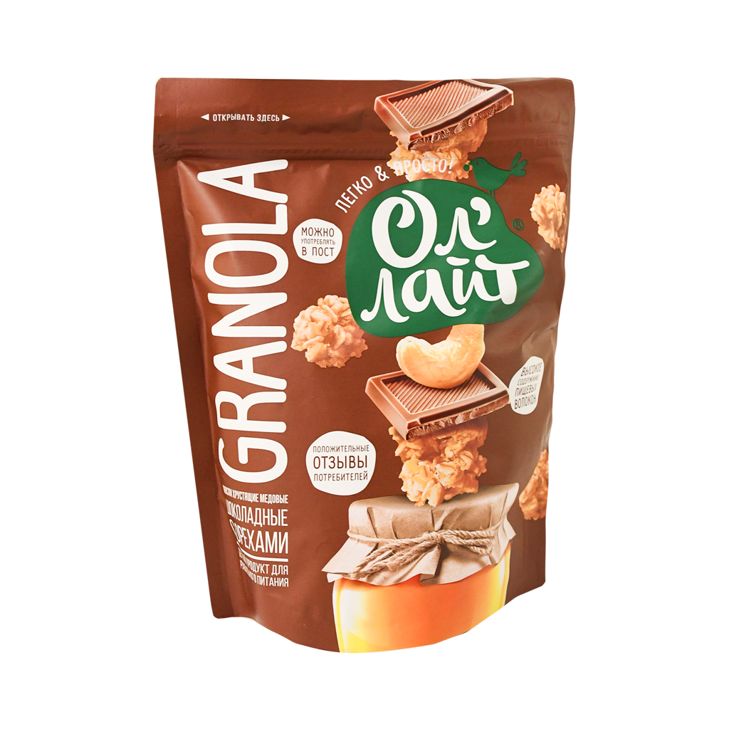 Granola "Ol'Light" honey, chocolate and walnut 280g