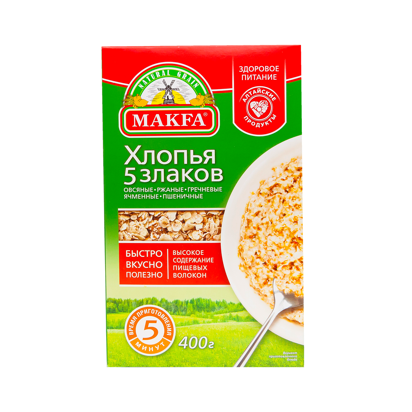 Վարսակի փաթիլներ 5 հացազգի Մակֆա 400գ