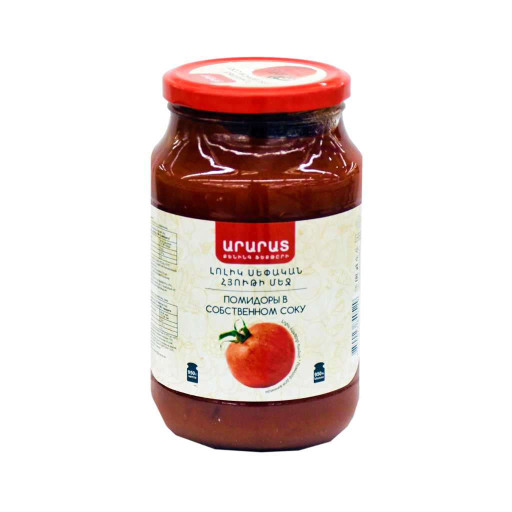 Tomatoes in own juice "Ararat" peeled 950g
