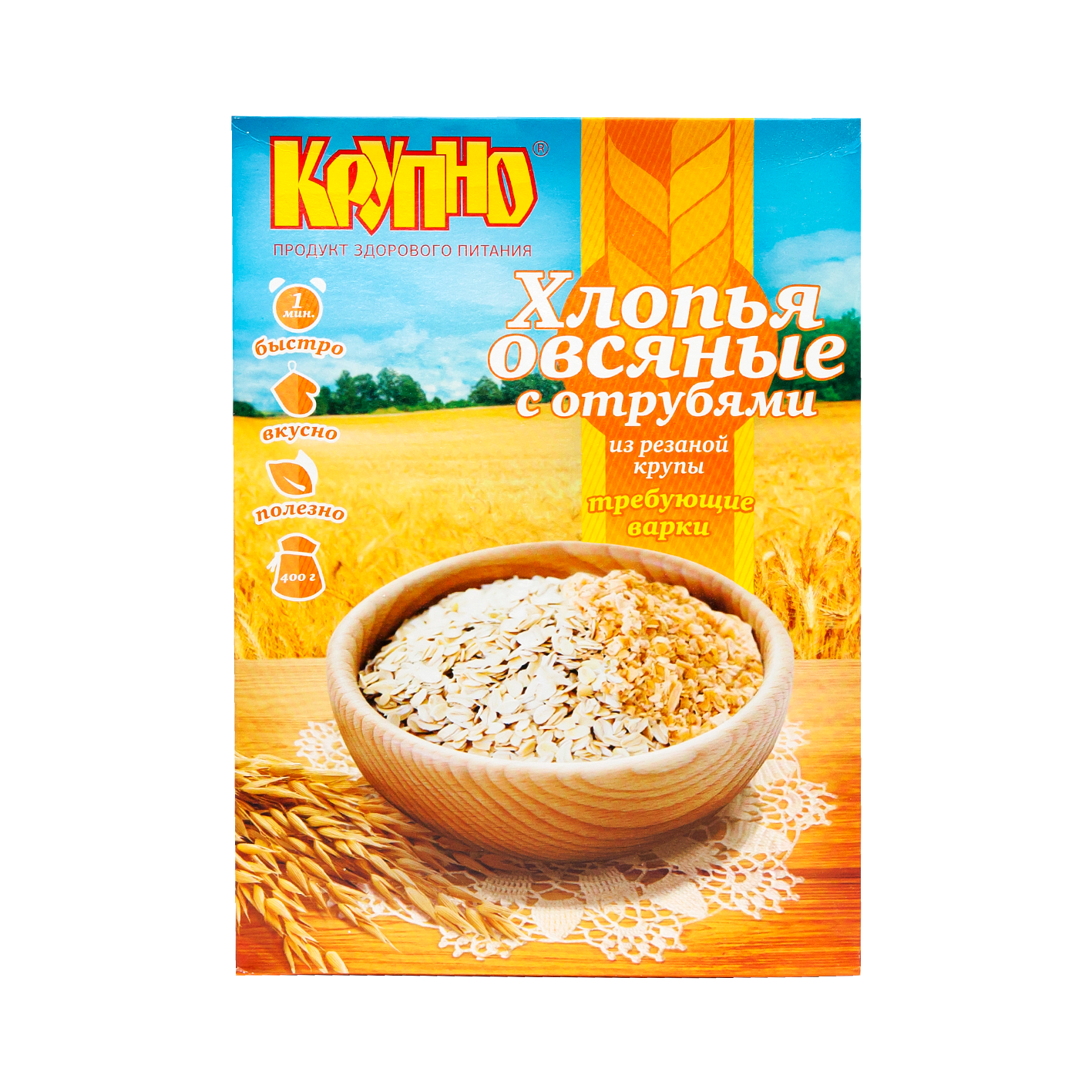 Վարսակի փաթիլներ թեփով ԿրուպնոԿռուպնո400գ