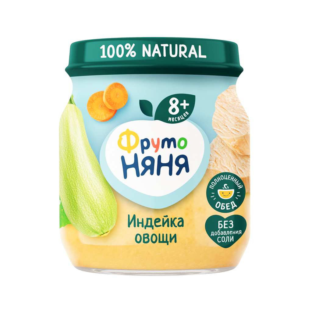 Puree "Fruto Nyanya" turkey and vegetables, salt free 8m 100g