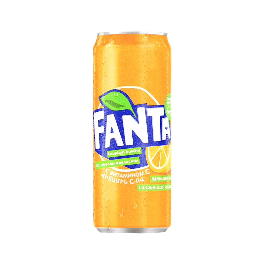 Carbonated drink "Fanta" orange, slim c/b 330ml