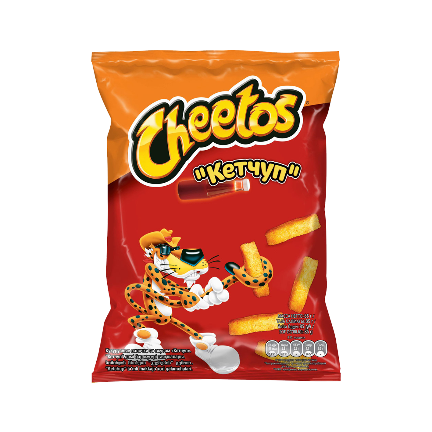 Եգիպտացորենի ձողիկներ կետչուպով Չիտոս 85գ