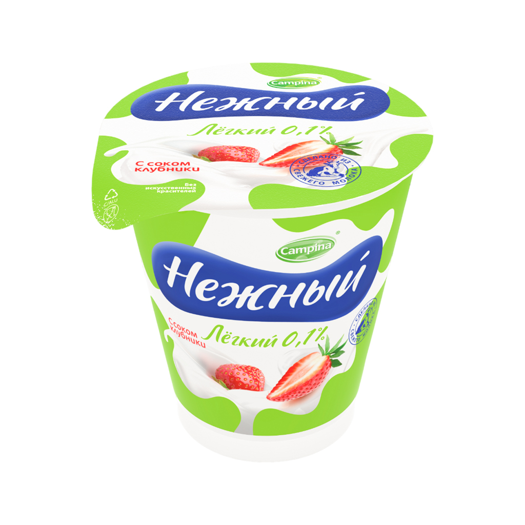 Yogurt product "Nejniy" with strawberry juice 0.1% 320g