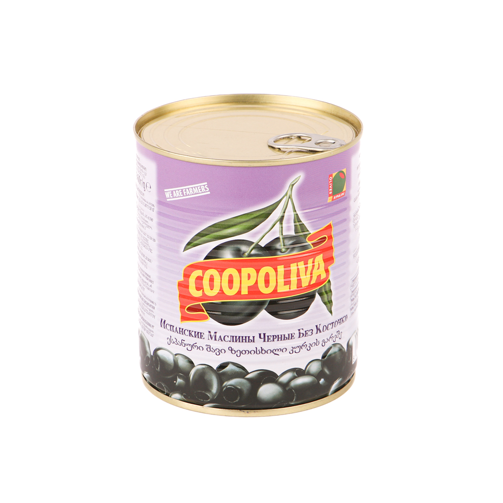 Black olives "Coopoliva" pitted 850g