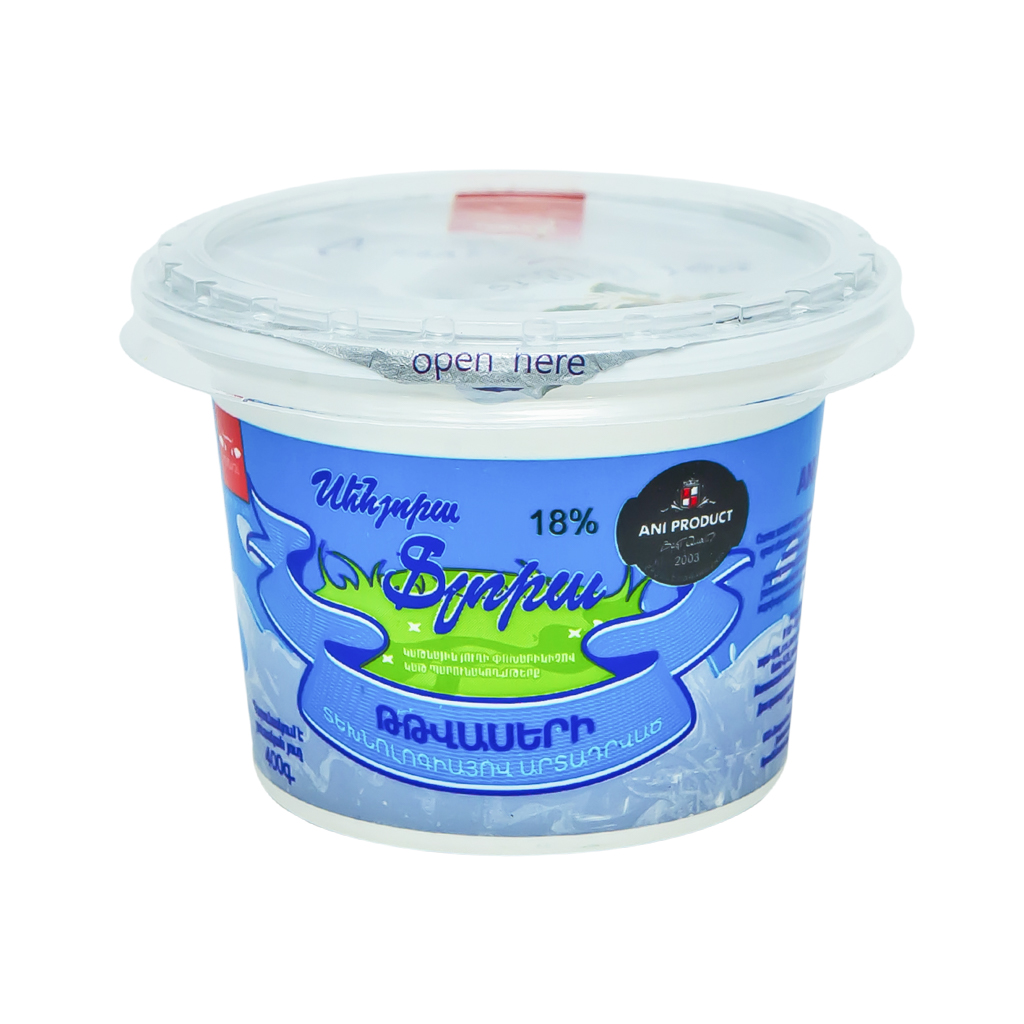 Milk-containing sour cream product "Seniora Flora" 16% 400g